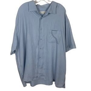 Men’s  3X 100% linen short sleeve button down shirt size